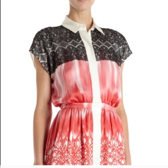 SOLD NWT Prabal Gurung Silk ICB NYC Printed Lace Dress 2 - Picture 2 of 8